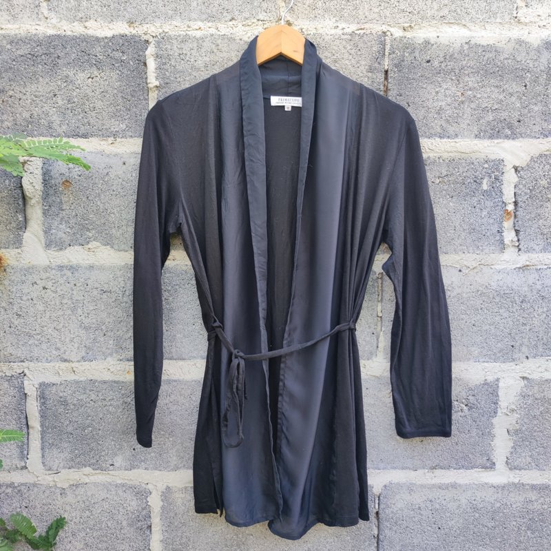 Primattivo Hanae Mori Sports Black Robe - 女大衣/外套 - 棉．麻 黑色