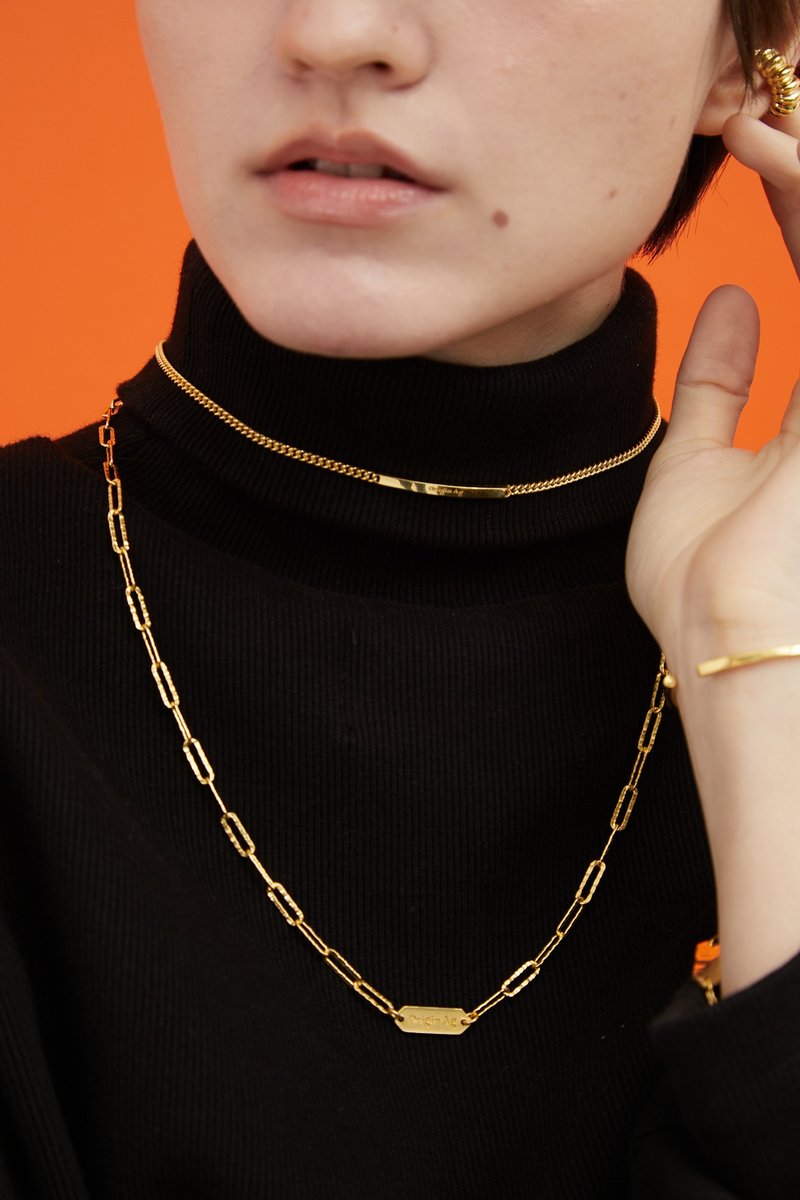 OA CURB CHAIN CHOKER (Gold Plated) - สร้อยคอ - เงินแท้ สีทอง