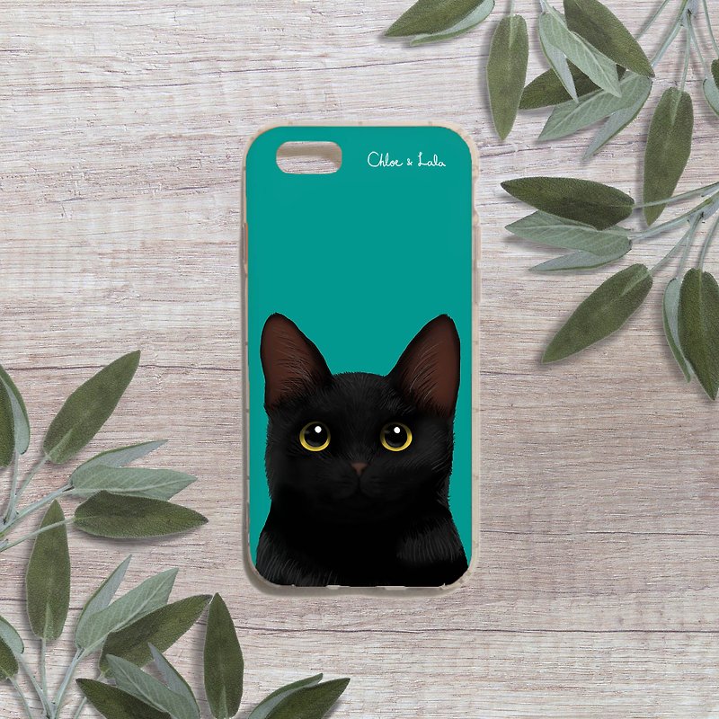 Classic Wang Miao Mobile Phone Case / Air Compression Case-Black Cat - Phone Cases - Plastic 