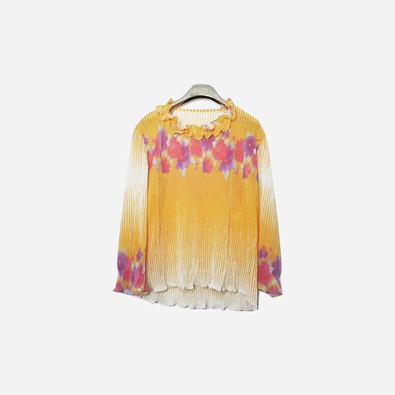 Dislocated vintage / printed wave fold top no.946 vintage - เสื้อผู้หญิง - เส้นใยสังเคราะห์ สีส้ม