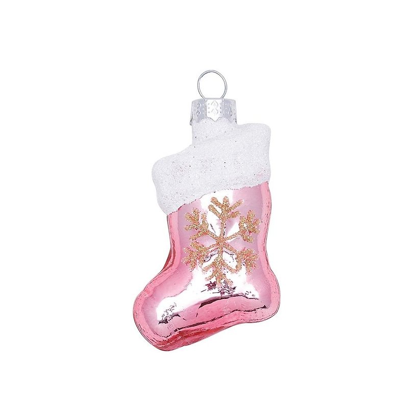 [New Product] Danish GreenGate pale blue small Christmas stocking charm - two colors in total - ของวางตกแต่ง - แก้ว 