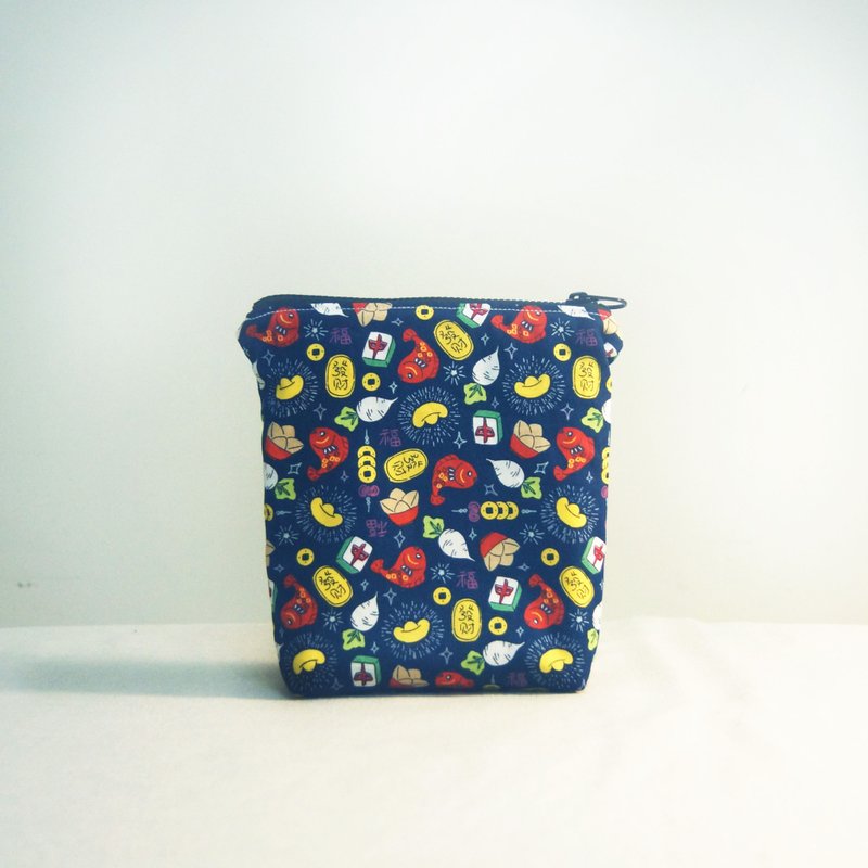 Spot New Year series fortune Dafu coin purse large wallet storage bag - กระเป๋าสตางค์ - ผ้าฝ้าย/ผ้าลินิน สีแดง