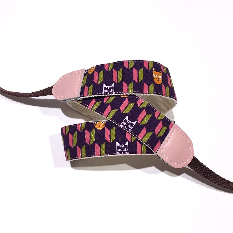 Cat Arrow Feather Camera Strap - Purple - Camera Straps & Stands - Cotton & Hemp Purple