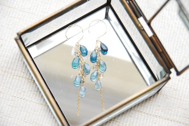 NEW Kaya Knight's gradient earrings 14 kgf - Earrings & Clip-ons - Semi-Precious Stones Blue
