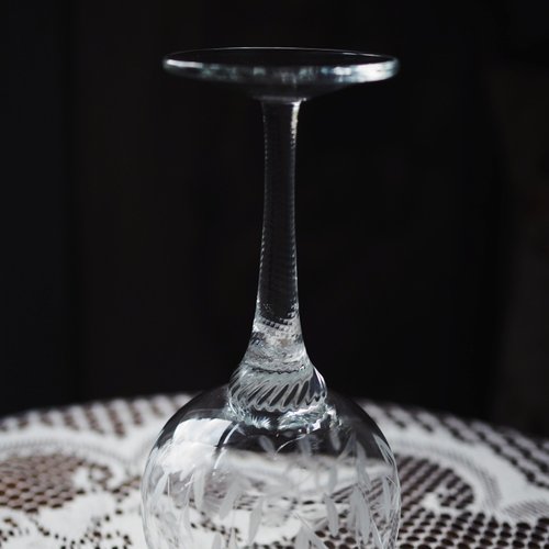 ヴィンテージ チェコ ボヘミア ハンドカット クリスタルグラス