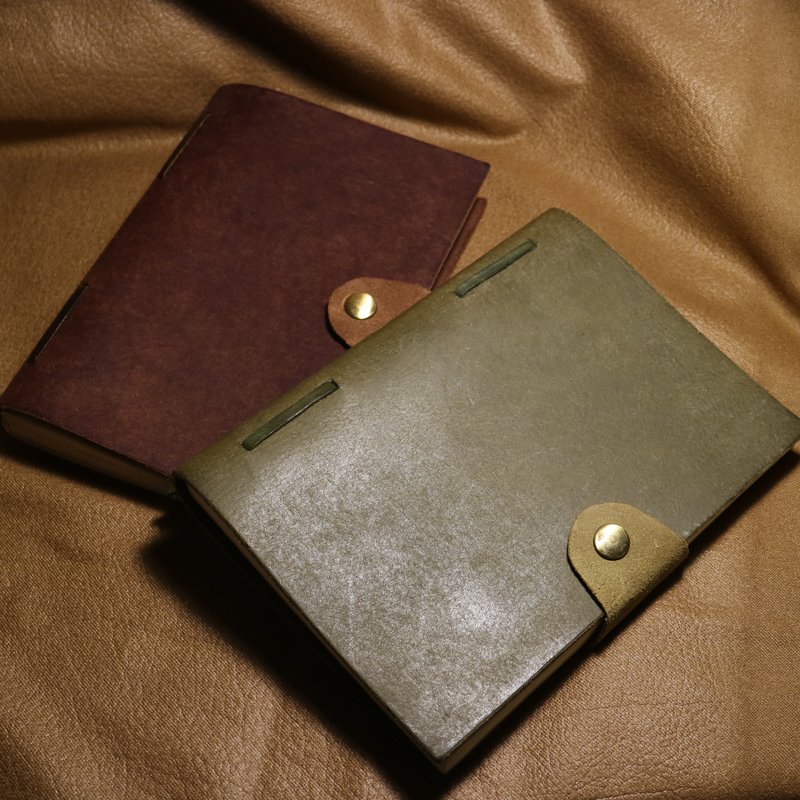 [Urban Dream Talker] Leather Notebook Handmade Book | Green | Matte Leather Snap Button - สมุดบันทึก/สมุดปฏิทิน - หนังแท้ 