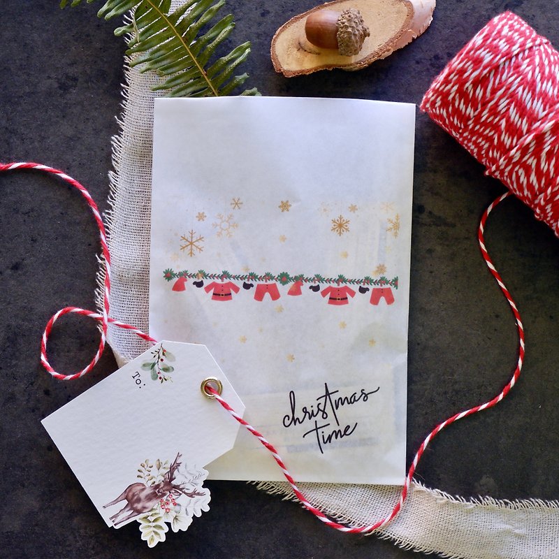 【Christmas time】gift candy Christmas time flat paper bag - อื่นๆ - กระดาษ สีแดง