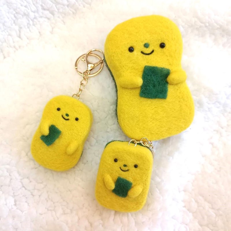 Wool Felt-Caiguabu Baby Keychain/Original Product/Customized/Cute - ที่ห้อยกุญแจ - ขนแกะ สีเหลือง