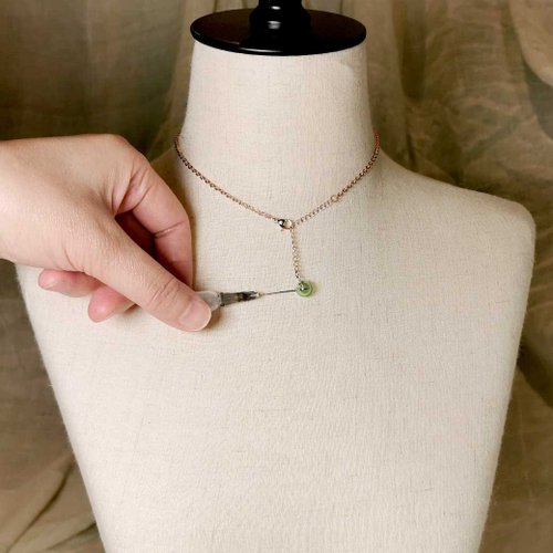 Oval Mother of Pearl Diffuser Choker Clavicle Y-Necklace Bracelet 3-in-1