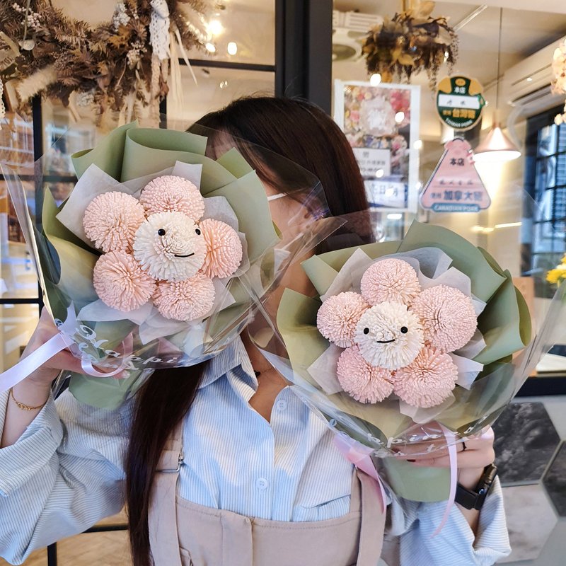 畢業花禮 元氣向日葵乾燥花束 淡粉款 快速出貨 - 乾燥花/永生花 - 植物．花 粉紅色