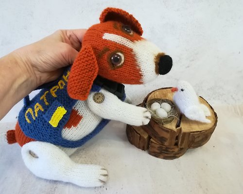 ToysMomClara Soft toy dog Patron sapper from Chernihiv 13 inch tall handmade made in Ukraine