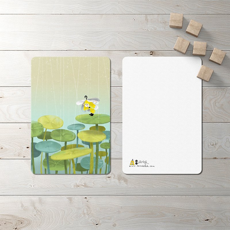 限定-小さなデイジー雨の日のポストカード