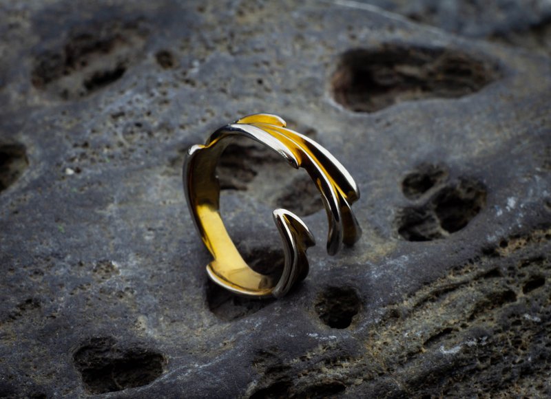 Golden Rosemary Titanium Wrap Ring - General Rings - Other Metals Gold