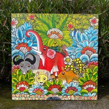 アフリカの画家が描いた色のライオン/手描き - ショップ Afanga