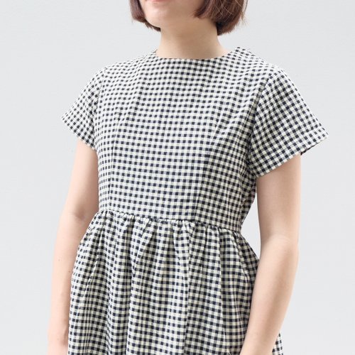 Baby Doll Dress : Black Checker