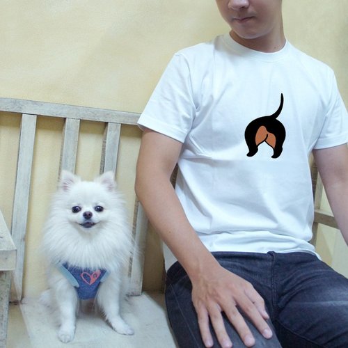 DOG柄ワンポイントTシャツ&ロングパンツ　ダックス 星柄 デニム メッシュ インナー付 スカート おそろコーデ