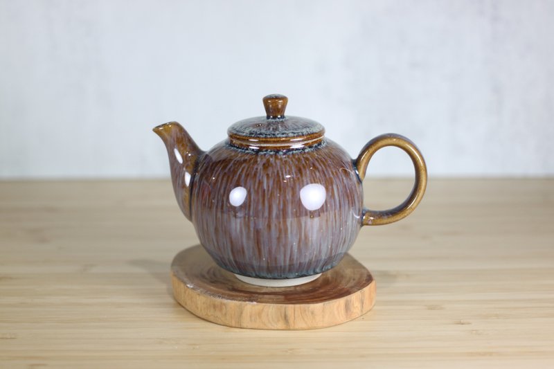 【送禮好物】240ml 紫戀 天目釉 圓滿茶壺 鶯歌名家葉敏祥作 - 茶壺/茶杯/茶具 - 瓷 