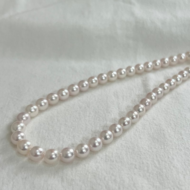 Pearl necklace 8-8.5mm Akoya pearl domestic Japanese beads made in Japan Made in - Necklaces - Pearl White