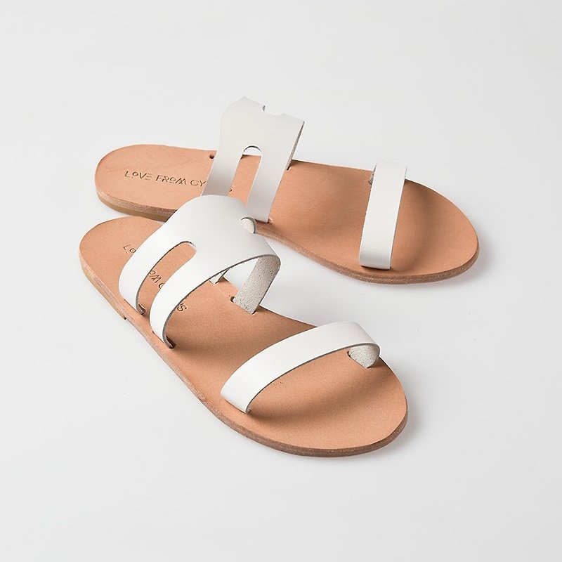 LoveFromCyprus minimalist style leather sandals - รองเท้าลำลองผู้หญิง - หนังแท้ 