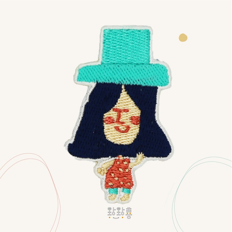 童趣刺繡貼-開心果 - 徽章/別針 - 繡線 綠色