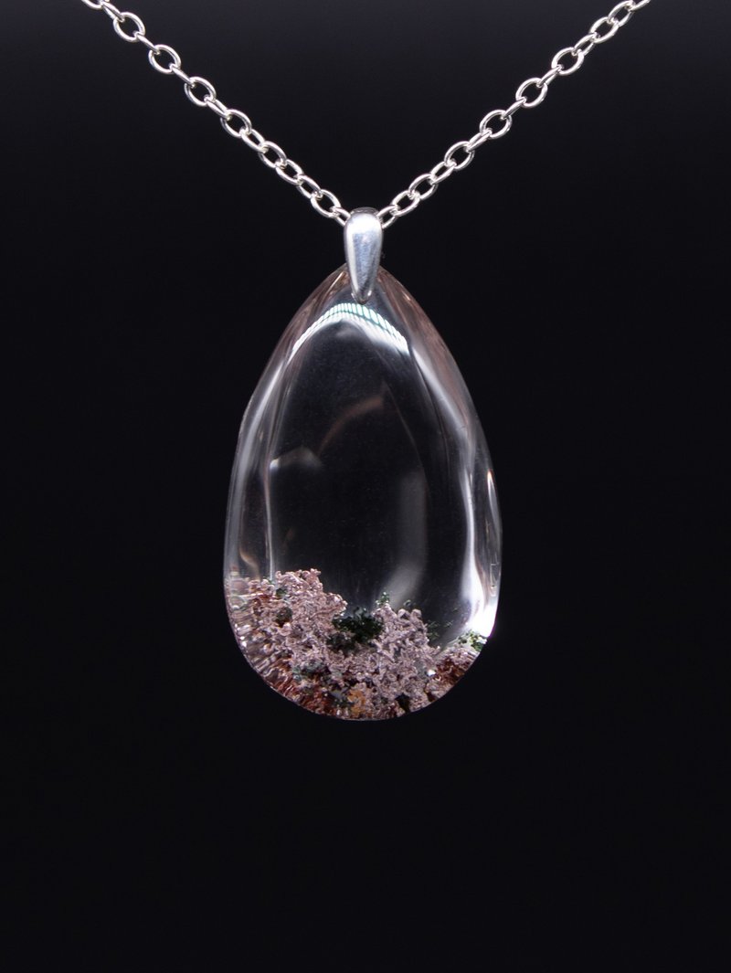 天然彩幽靈極淨透白水晶 銀項鏈 - 項鍊 - 水晶 