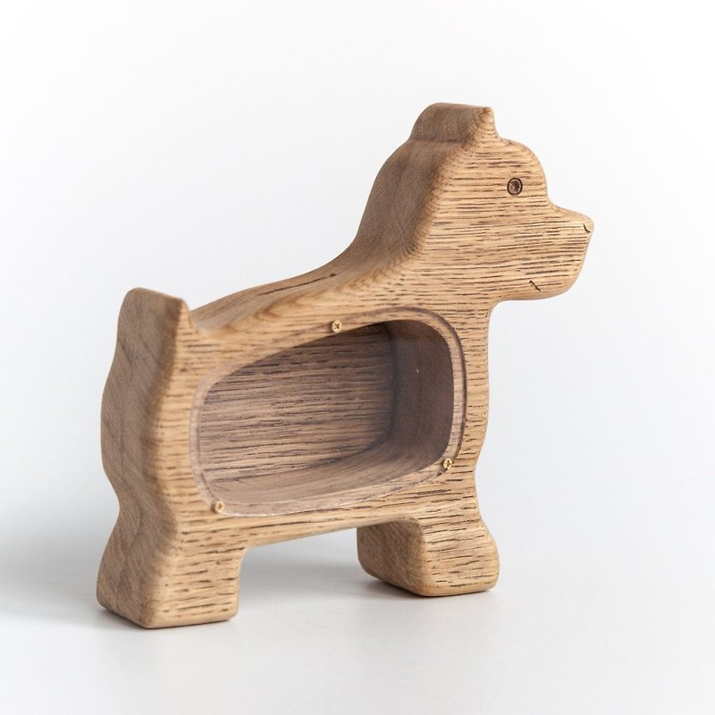 Wooden Dog money bank for boys or girl, Customized Gift for first birsday gifts - 錢罌 - 木頭 