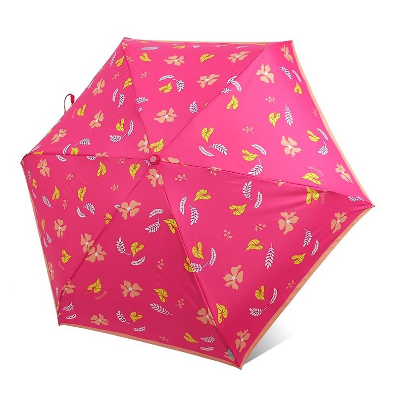 [Taiwan Wenchuang Rain's talk] Leaves and flowers anti-UV three-fold hand-opened umbrella - Umbrellas & Rain Gear - Waterproof Material Multicolor