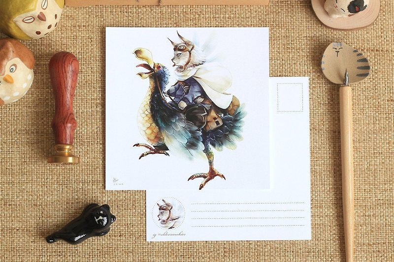 Captain cat. Dodo Bird - Postcard - カード・はがき - 紙 ブルー