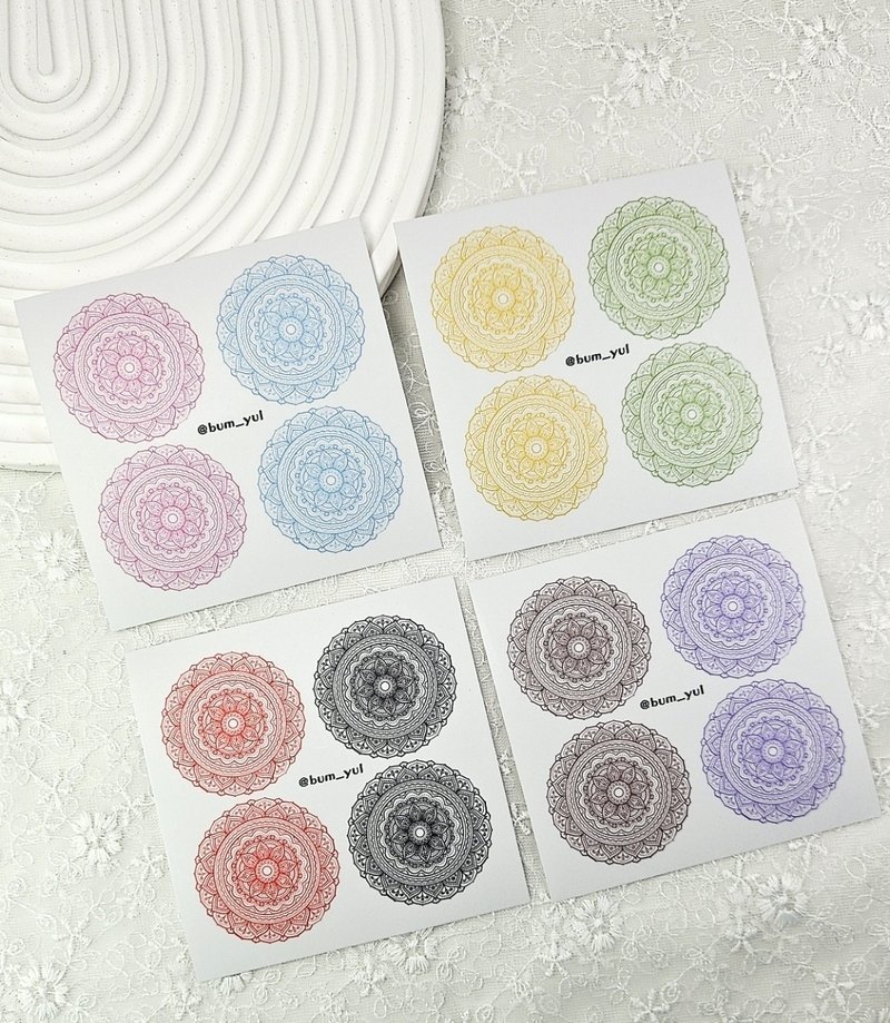 Palette Doily Deco Sticker - 便條紙/便利貼 - 紙 多色