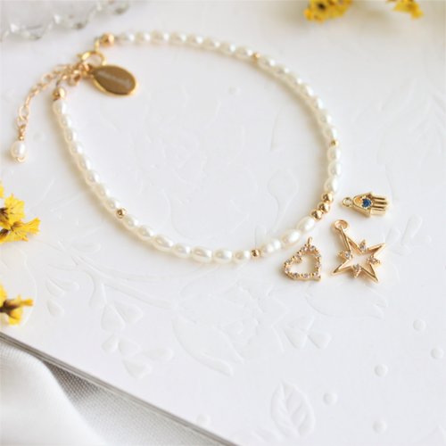 One N Only Jewelry 【母親節禮物】天然淡水珍珠14K注金手鍊 寵愛妳520