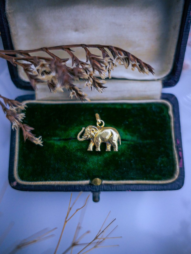 FIX 法國百年小象18K包金墜飾—歐洲古董首飾 Vintage Jewelry - 項鍊 - 其他金屬 