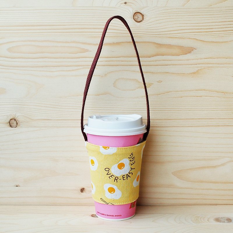 Delicious Poached Egg_Yellow Beverage Bag/Cup Holder - Beverage Holders & Bags - Cotton & Hemp Yellow