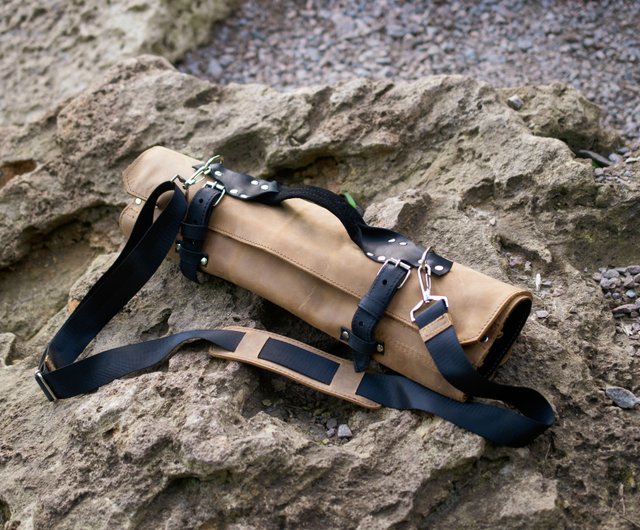 ナイフロールバッグ - ジッパー付きポケット付き12スロットシェフ