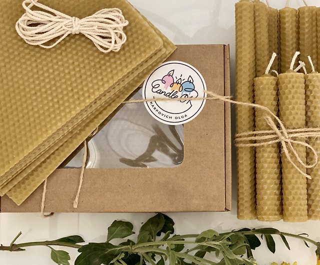 Natural beeswax candle making kit, organic gift set for hygge decor lovers  - Shop CandleOK Candles & Candle Holders - Pinkoi