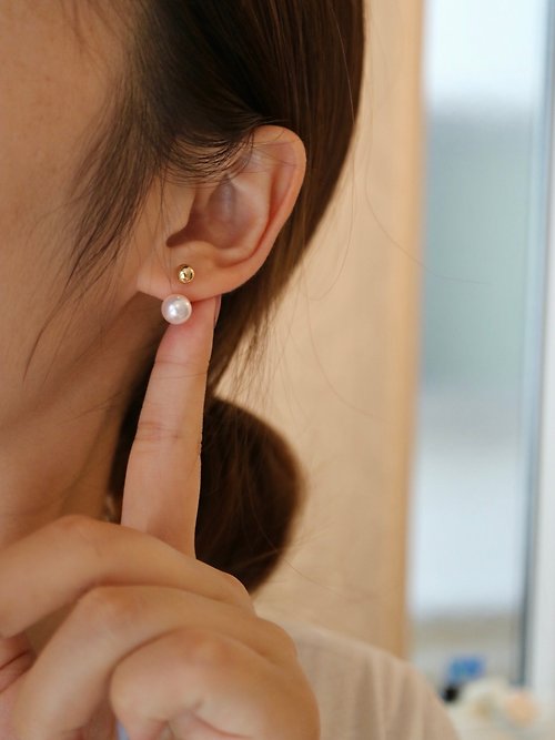 KOKO PEARL JEWELRY 日本製 akoya珍珠耳環 U型設計 18k金珍珠耳環 多種戴法