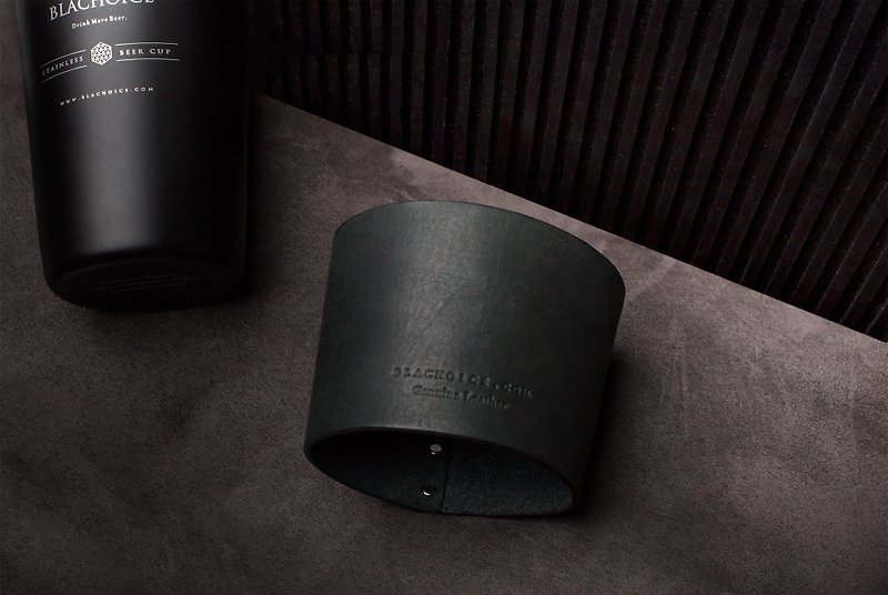 BLACHOICE leather insulation cup - ถุงใส่กระติกนำ้ - หนังแท้ สีดำ