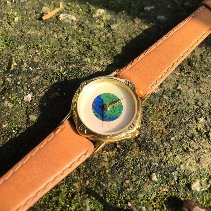 天然石 地球 アズロマラカイト マラカイト  腕時計 - 腕時計 - 宝石 多色
