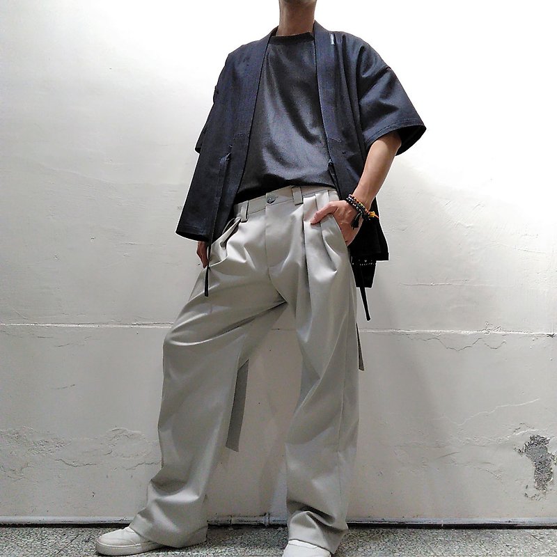 Neutral khaki discount wide pants (female) Ray77 Galaxy - กางเกงขายาว - เส้นใยสังเคราะห์ สีกากี