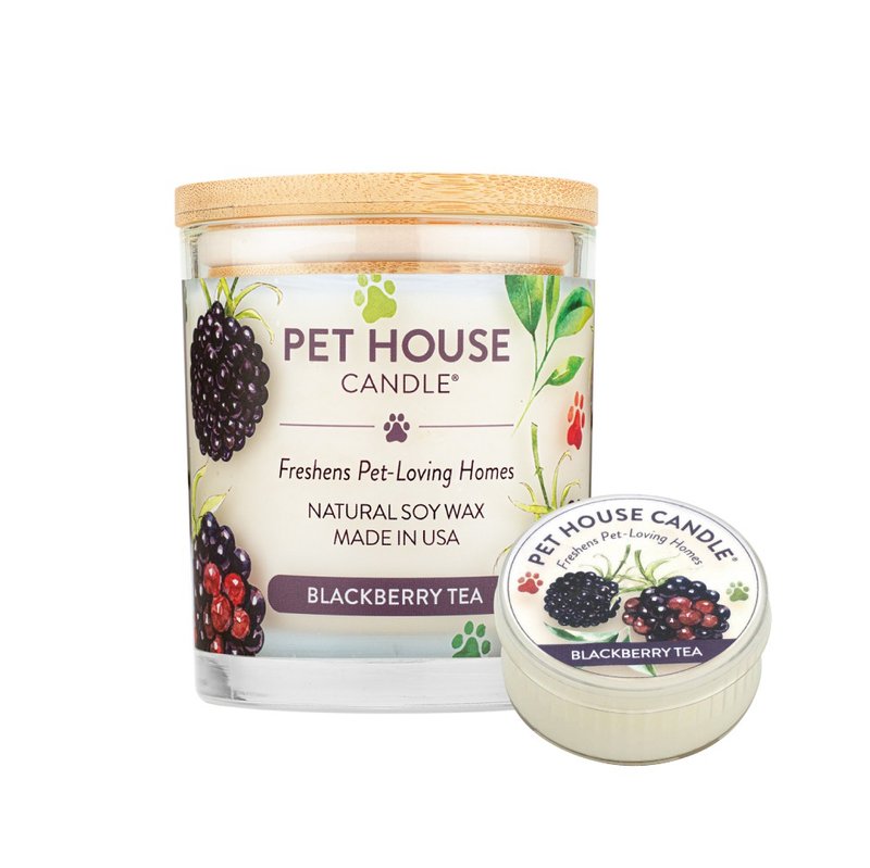【美國PET HOUSE】室內除臭寵物香氛蠟燭-黑莓茶 - 香氛蠟燭/燭台 - 蠟 
