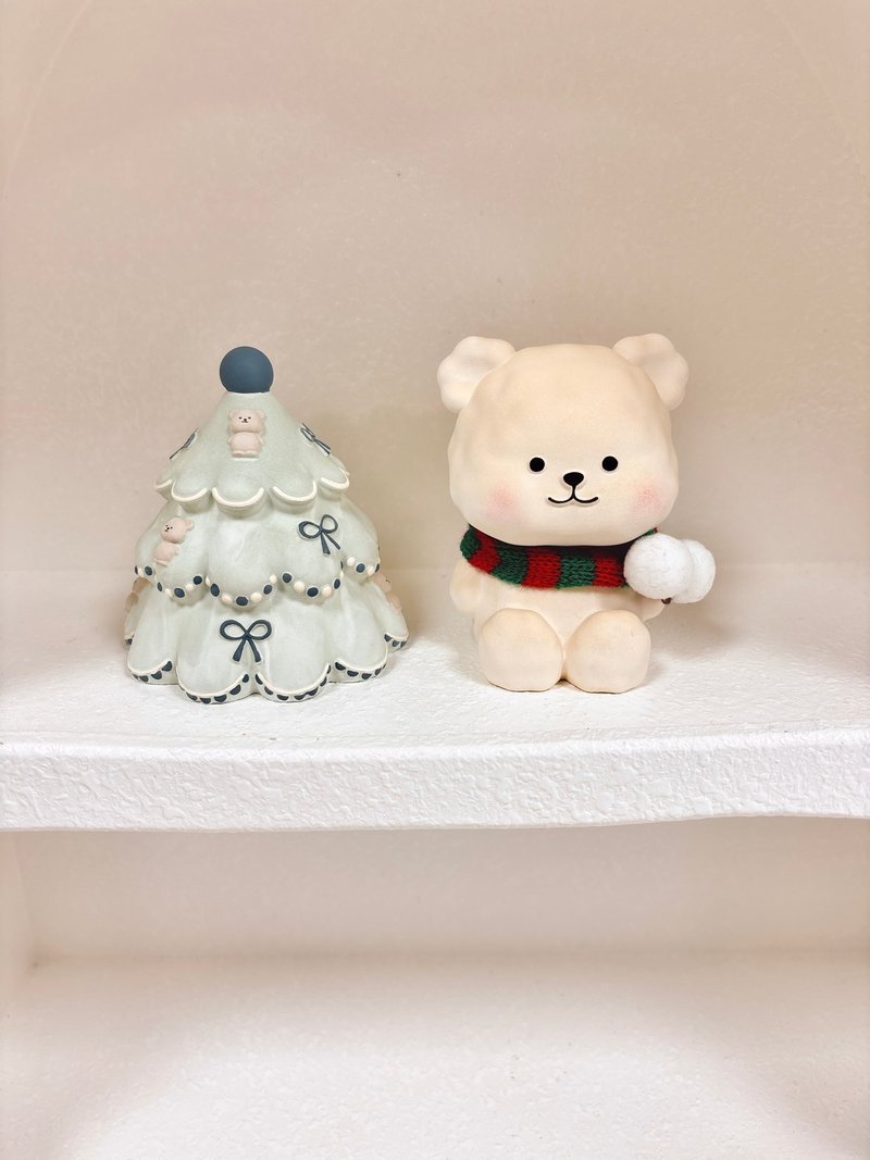 【Christmas Gift Box】Marshmallow Christmas Scarf Bear Scented Diffuser Stone - Secret Santa Gift yuflorist - น้ำหอม - วัสดุอื่นๆ หลากหลายสี