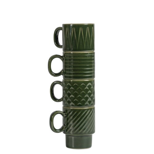 Sagaform Coffee & More 濃縮咖啡杯4入 墨綠