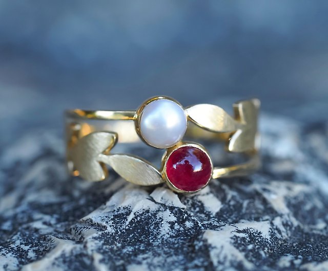 枚数限定！ ｋ14 真珠とルビーの指輪 パール アクセサリー