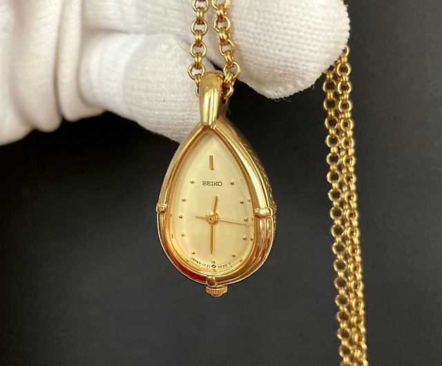 SEIKO Gold Drop Necklace Pocket Watch Antique Watch - Shop 1j-studio  Women's Watches - Pinkoi