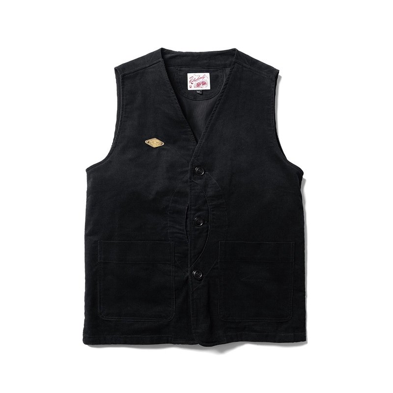 Corduroy Hunting Vest - 咖啡色 Brown - 男背心 - 棉．麻 