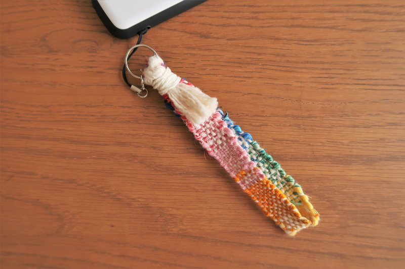 Strap1　ハンドストラップ　15cm　ショート　rainow　携帯電話　スマホ　手織り　キーホルダー　gift　禮物　手機掛繩　【再販】　生日禮物 - 手機掛繩/背帶 - 棉．麻 多色