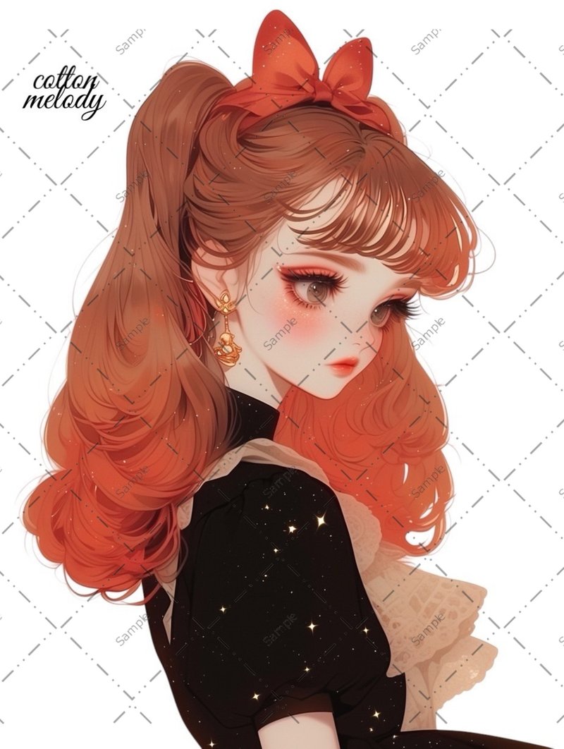 original sticker no.995 人物ステッカー オリジナルステッカー 人物ステッカー 女の子ステッカー オリジナル人物ステッカー - 貼紙 - 紙 