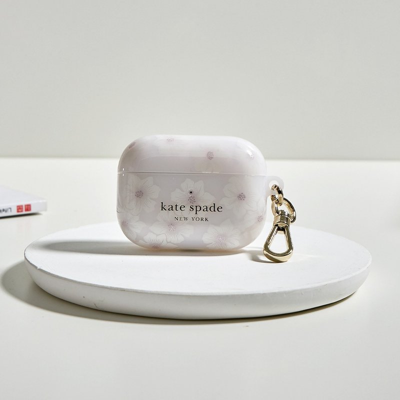 【kate spade】AirPods Pro (第1/2代) 耳機保護殼套 經典蜀葵 - AirPods/耳機保護套 - 塑膠 白色