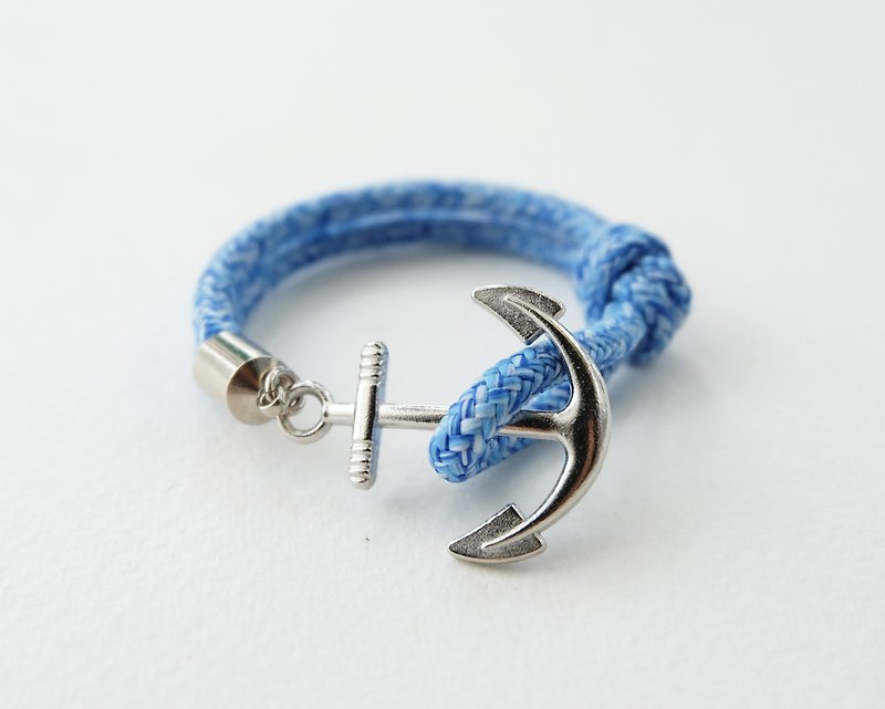 Anchor bracelet / blue paracord - 手鍊/手環 - 紙 藍色