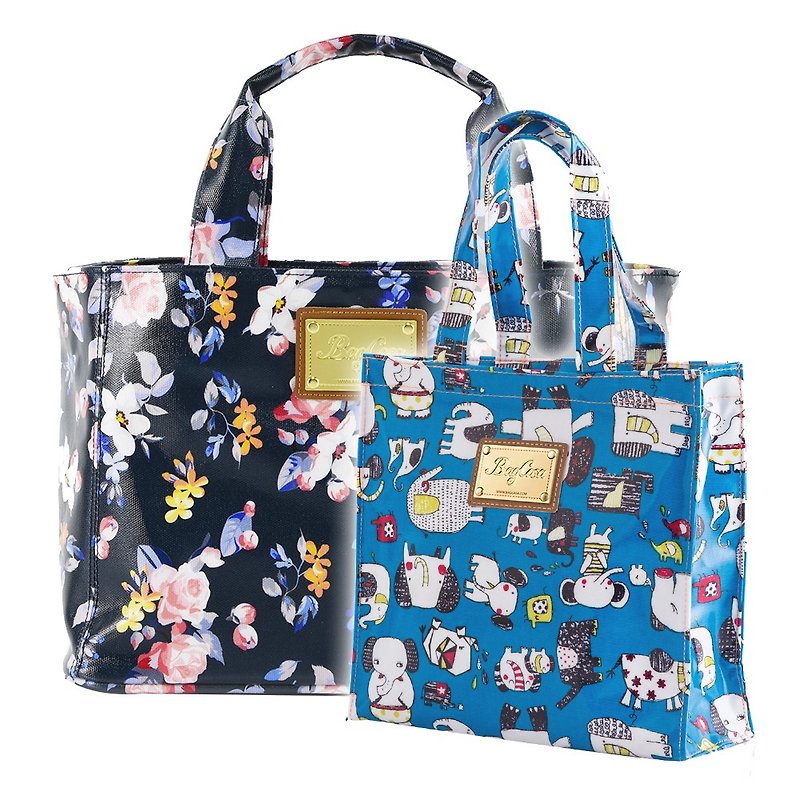 [Combination offer] flange rose waterproof magnetic buckle bag - pink blue + picture book like waterproof bag - blue - Handbags & Totes - Waterproof Material Blue