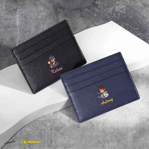 Crudo Leather Craft Nobody限量版 周星馳電影 NFT 客製化刻字 皮革信用卡套 (2色)